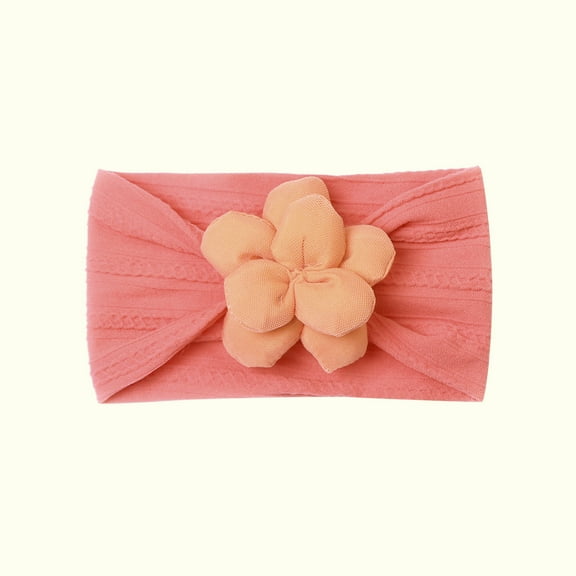 NAISIBABY Baby Boys Girls Headbands, Solid Color Sweet Flower No Slip Cute Stretch Elastic Headdress Watermelon Red Free Size