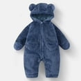 thumbnail image 1 of NAISIBABY Baby Winter Fleece Jumpsuit, Thicken Warm Soft Hooded Full Zip-Up Newborn Home One-Piece Romper Blue 3Months, 1 of 3
