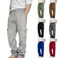 thumbnail image 1 of NAISIBABY Big Boys Cargo Sweatpants, Athletic Fit Elastic Waist Solid Color Casual Jogging Pants Gray 9-10T, 1 of 4