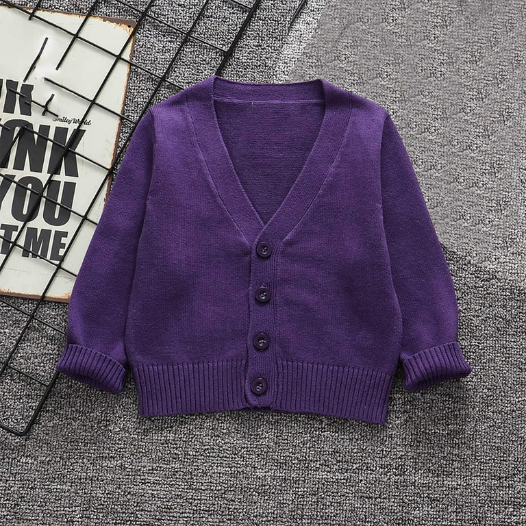 NAISIBABY Big Boys Girls Cardigan Sweaters, Long Sleeve Solid - Main Image