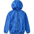 thumbnail image 1 of NAISIBABY Big Boys Girls Sunscreen Jacket, Long Sleeve Thin Breathable Solid Casual Outwear Blue 140, 1 of 3