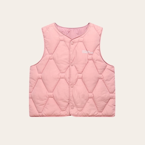 NAISIBABY Big Boys Girls Vest Jacket, Sleeveless Buttons Fashion Thermal Fall Winter Puffer Coat Pink 9T