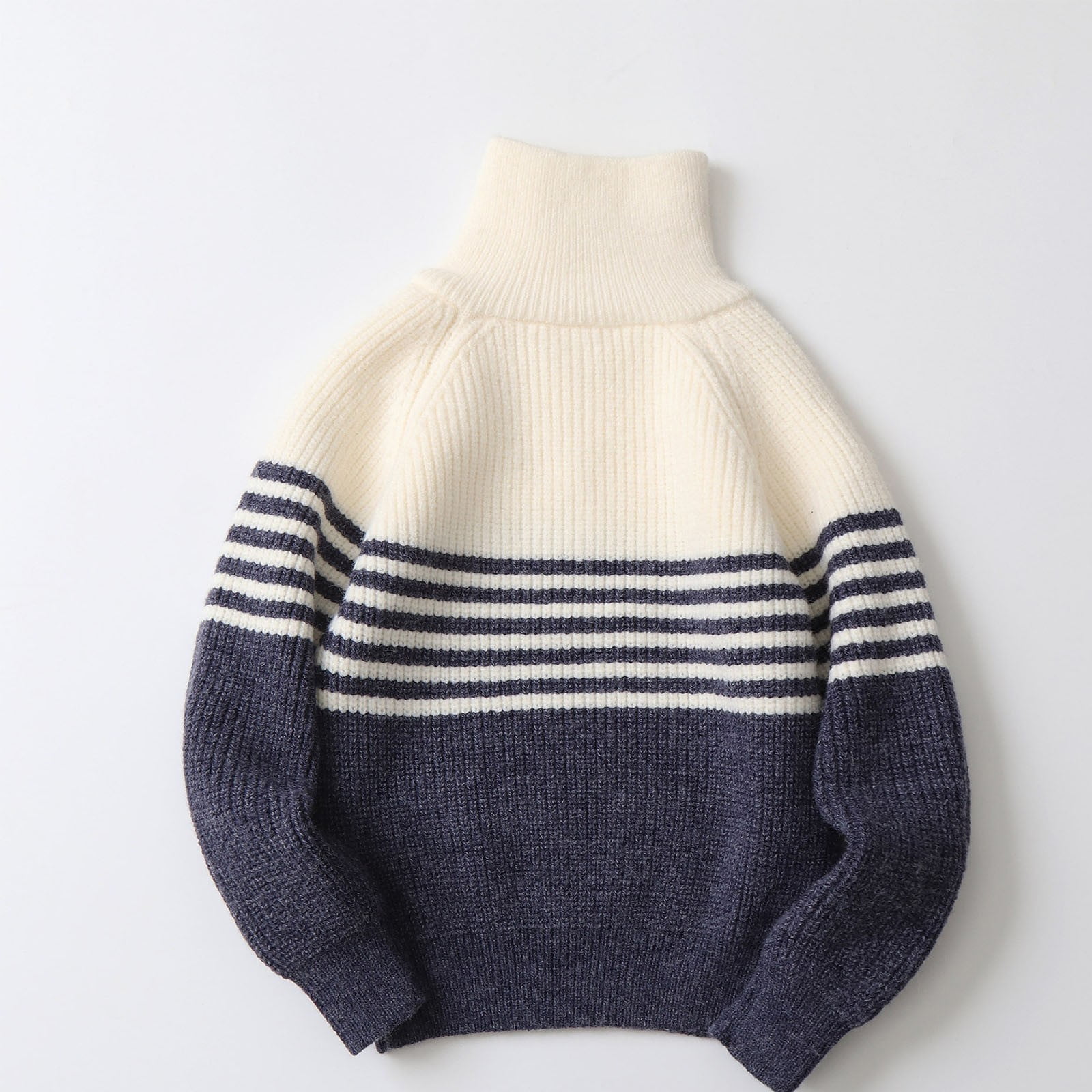 NAISIBABY Big Boys Sweaters Striped Color Block Zipper Lapel Long Sleeve Pullover Fall Winter Tops for Kids Blue 12 14T Walmart