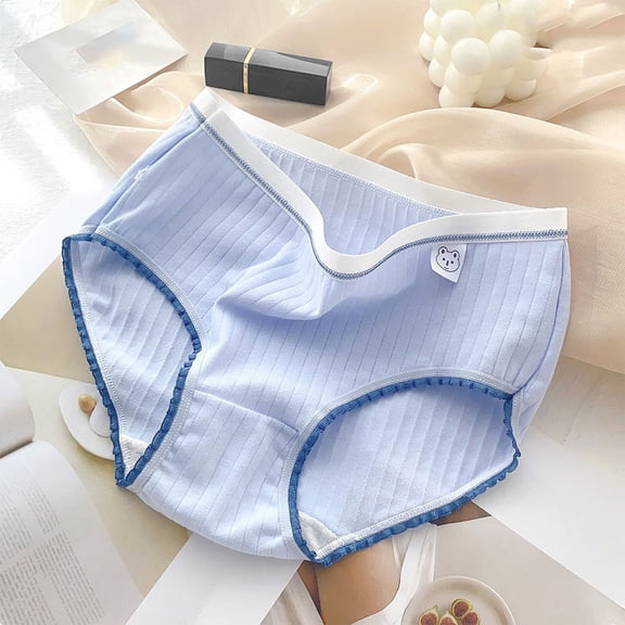 NAISIBABY Big Girls Brief Panties, Stretch Super Soft Breathable Cotton Underwear Blue 9-16T