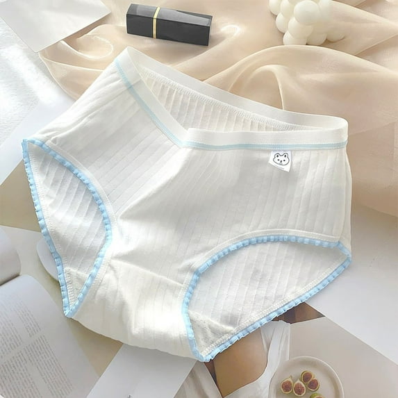 NAISIBABY Big Girls Brief Panties, Super Soft Breathable Stretch Cotton Underwear White 9-16T