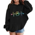 thumbnail image 1 of NAISIBABY Big Girls Hoodies, Loose New Print Long Sleeve Kids Casual Pullover Tops Black 11T, 1 of 3