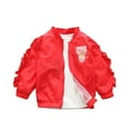 thumbnail image 1 of NAISIBABY Big Girls Jacket, Casual Cute Ruffled Lightweight Fashion Coat for Kids Red 11-12T, 1 of 1
