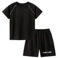 thumbnail image 1 of NAISIBABY Boy's Active Shorts Set 2-Piece, Short Sleeve T-Shirt and Gym Shorts Kids Basketball Clothes Black 12-13T, 1 of 6
