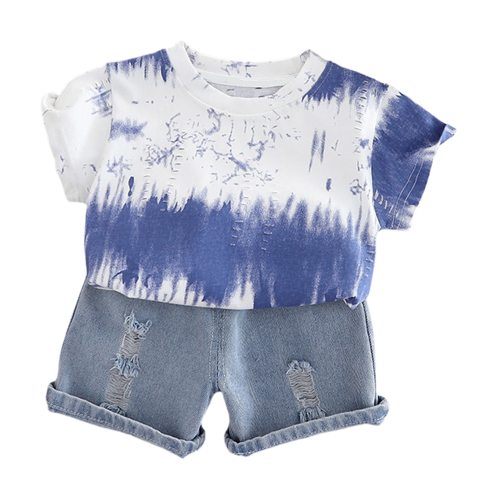 Boys Brown Printed Short Sleeve Shirt With Neck Tie And Short Set