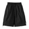 thumbnail image 1 of NAISIBABY Boys Active Cargo Shorts, Elastic Waist Thin Breathable Zipper Pockets Casual Fashion Bermuda Shorts Black 7T, 1 of 5