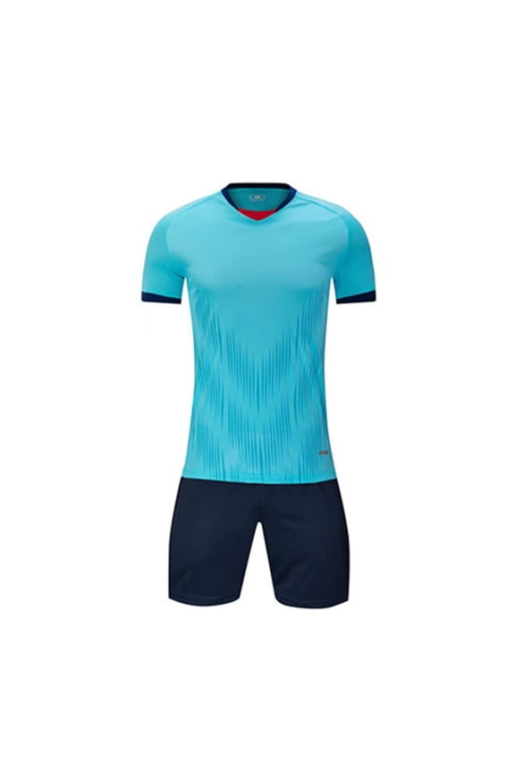 Boys Active Shorts Set, Performance T-Shirt Athletic Basketball Shorts Sport Outfit 2-Piece Light Blue 14-16T