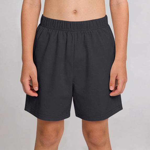 NAISIBABY Boys Active Shorts, Stretch Soft Cotton Elastic Waist Kids Casual Sports Shorts Black 8T