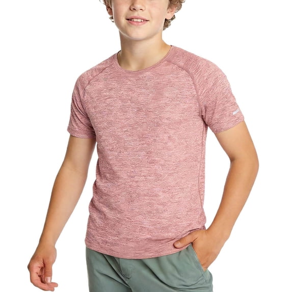 NAISIBABY Boys Active T-Shirt, Quick-Dry Short Sleeve Summer Casual Performance Athletic Tee Pink 9T