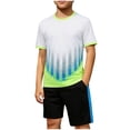 thumbnail image 1 of NAISIBABY Boys Athletic Outfit Sets, Breathable Quick Dry Basketball Short Sleeve Shirts and Shorts Summer Activewear 2-Piece White Size 10, 1 of 6