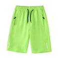 thumbnail image 1 of NAISIBABY Boys Athletic Shorts, Zipper Pockets Drawstring Quick Dry Gym Hiking Active Shorts Green Size 9T, 1 of 4