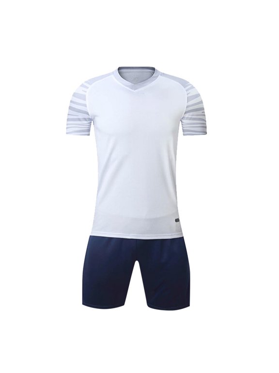 Boys Basketball Set, Performance T-Shirt Athletic Shorts Breathable Quick Drying Activewear Outfit 2-Piece White 14-16T