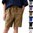thumbnail image 1 of NAISIBABY Boys Bermuda Shorts Size 6, Summer Fashion Active Fit Drawstring Kids Casual Shorts with Pockets Khaki（3-13T), 1 of 7