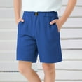 thumbnail image 1 of NAISIBABY Boys Bermuda Shorts, Stretch Solid Color Elastic Waist School Uniform Suit Shorts Blue 13-14T, 1 of 6