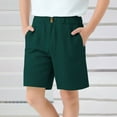 thumbnail image 1 of NAISIBABY Boys Bermuda Shorts, Stretch Solid Color Elastic Waist School Uniform Suit Shorts Green 7-8T, 1 of 6