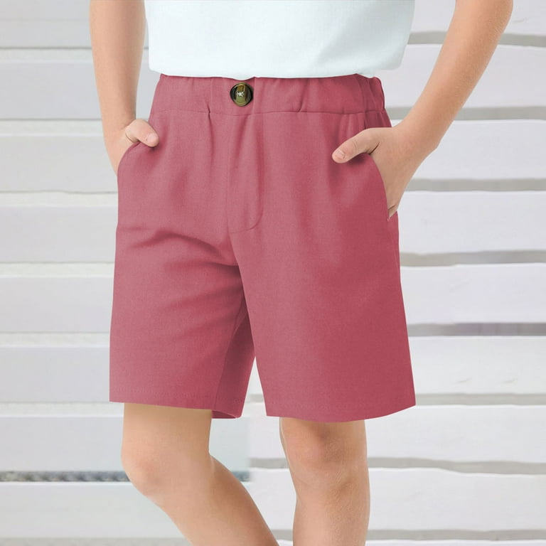 NAISIBABY Boys Bermuda Shorts, Stretch Solid Color Elastic Waist