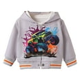 thumbnail image 1 of NAISIBABY Boys Bomber Jacket, Hooded Long Sleeve Trendy Cool Button Casual Coat Gray 18-24Months, 1 of 6