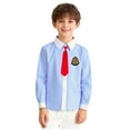 thumbnail image 1 of NAISIBABY Boys Button-Up Shirt, Cotton Long Sleeve Collared Kids School Uniform Shirt Red 15T, 1 of 7