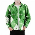 thumbnail image 1 of NAISIBABY Boys Button-Up Shirt, Fashion Checked with Pocket Long Sleeve Fall Causal Lapel Tops Green 3T, 1 of 3