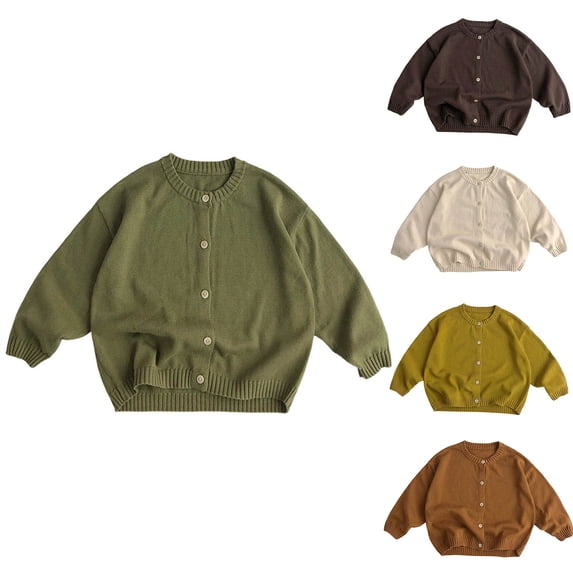 NAISIBABY Boys Cardigan Size 8, School Uniforms Breathable Button Up Long Sleeve Knitted Sweater Green