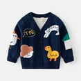 thumbnail image 1 of NAISIBABY Boys Cardigan Sweaters, Long Sleeve Cute Knit V-neck Warm Coats Navy 7T, 1 of 7