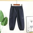 thumbnail image 1 of NAISIBABY Boys Cargo Pants, Solid Color Elastic Waist Casual Kids Causal Pants Dark Blue 3-4T, 1 of 3