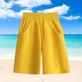 thumbnail image 1 of NAISIBABY Boys Casual Shorts, Comfy Loose Solid Color Elastic Waist Pull-On Sports Shorts Yellow 8-9T, 1 of 3