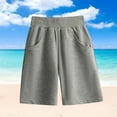 thumbnail image 1 of NAISIBABY Boys Casual Shorts, Solid Color Comfy Loose Elastic Waist Pull-On Sports Shorts Gray 4-5T, 1 of 3