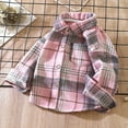 thumbnail image 1 of NAISIBABY Boys Flannel Button-Up Shirt, Classic Plaid Lapel Long Sleeve Fashion Jackets with Pocket Pink 3T, 1 of 9