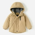 thumbnail image 1 of NAISIBABY Boys Fleece Jacket, Hooded Fashion Casual Zipper with Pockets Winter Thermal Quilted Coat Khaki 7T, 1 of 6