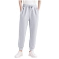 thumbnail image 1 of NAISIBABY Boys Fleece Sweatpants, Active Fit Drawstring with Pockets Casual Workout Jogger Pants White 14T, 1 of 4