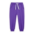 thumbnail image 1 of NAISIBABY Boys Fleece Sweatpants with Pockets, Fashion Thicken Warm Drawstring Casual Sports Joggers Purple 13T, 1 of 2