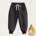 thumbnail image 1 of NAISIBABY Boys Fleece Sweatpants, with Pockets Winter Thicken Drawstring Athletic Jogger Pants Gray 7T, 1 of 5