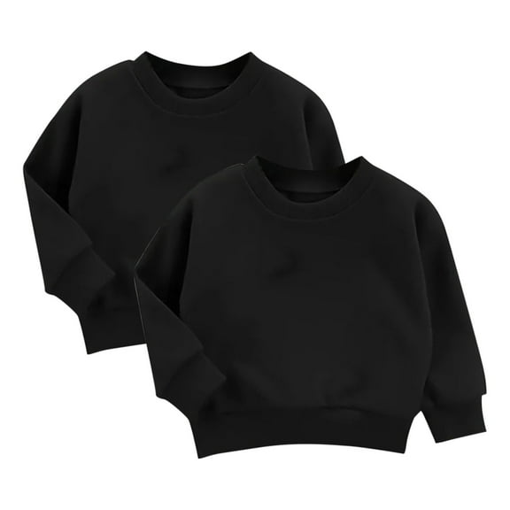 NAISIBABY Boys Gilrs Sweatshirt, Color Block Long Sleeve Cotton Pullover Casual Tops Black 4-5T