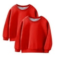 thumbnail image 1 of NAISIBABY Boys Gilrs Sweatshirt, Cotton Long Sleeve Solid Color Kids Pullover Tops 2-Pieces Red 3-4T, 1 of 2