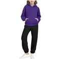 thumbnail image 1 of NAISIBABY Boys Girls Activewear Sets 2-Piece, Pullover Hooded Sweatshirt and Jogger Pant Kids Fall Winter Casual Outfits Purple 11T, 1 of 5