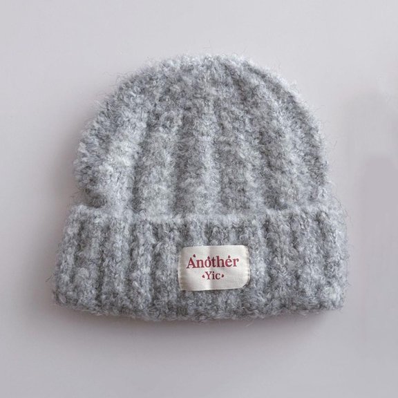 NAISIBABY Boys Girls Beanie Hat, Stretch Soft Cute Knit Thicken Winter Warm Ski Caps Gray