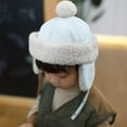 thumbnail image 1 of NAISIBABY Boys Girls Beanie with Earflap, Fleece-lined Thicken Warm Kids Winter Suede Ski Cap White Free Size, 1 of 6