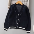 thumbnail image 1 of NAISIBABY Boys Girls Cardigan Sweater, Long Sleeve with Pockets Buttons V-Neck Casual School Uniform Knit Outwear Dark Blue 11T, 1 of 9