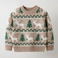 thumbnail image 1 of NAISIBABY Boys Girls Christmas Sweater, Crew Neck Long Sleeve Xmas Reindeer Kids Fashion Knitted Sweater Khaki 5-6T, 1 of 1