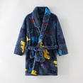 thumbnail image 1 of NAISIBABY Boys Girls Flannel Robes, Prints Bathrobe Long Sleeve Keep Warm Nightgown Kids Casual Loungewear Dark Blue 8-9T, 1 of 3