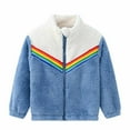 thumbnail image 1 of NAISIBABY Boys Girls Fleece Coat, Zipper Stand Collar Long Sleeve Child's Winter Jacket Blue 2-3 T, 1 of 8