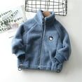 thumbnail image 1 of NAISIBABY Boys Girls Fleece Jacket, Long Sleeve Stand Collar Zipper Child's Warm Coat Dark Blue 5 T, 1 of 3
