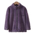 thumbnail image 1 of NAISIBABY Boys Girls Fleece Jacket, Stand Up Collar Zip Up Plush Thicken Kids Winter Warm Casual Coat Purple 3-4T, 1 of 3