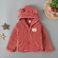 thumbnail image 1 of NAISIBABY Boys Girls Fleece Jacket, Zipper Warm Toddler Bear Ear Hooded Coat Pink 18-24 Months, 1 of 9