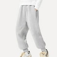 thumbnail image 1 of NAISIBABY Boys Girls Fleece Sweatpants 6T, Thicken Warm Elastic Waist with Pockets Casual Tapered Jogger Pants Gray(3-13T), 1 of 5